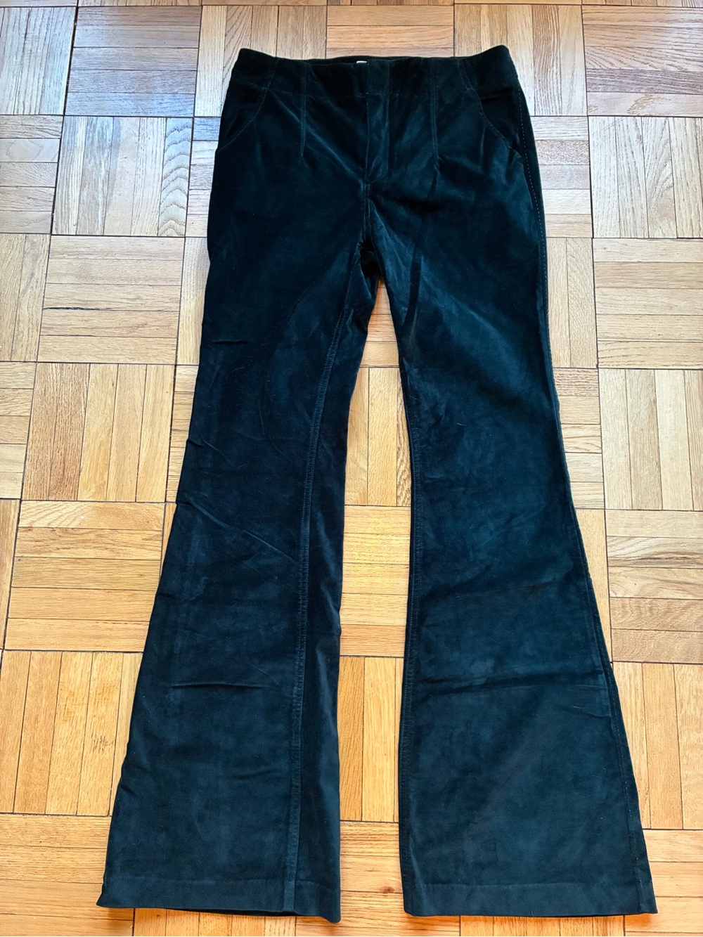NWOT Free People Blue-Green Velvet Flares